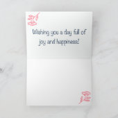 Rustic Floral Red Birthday Kaart (Binnen)