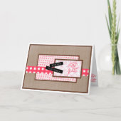 Rustic Floral Red Birthday Kaart (Voorkant)