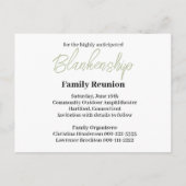 Rustic Floral redt de date Family Reunion Aankondigingskaart (Achterkant)