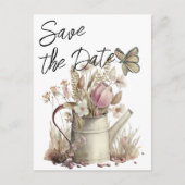 Rustic Floral redt de date Family Reunion Aankondigingskaart (Voorkant)