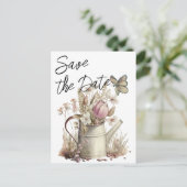 Rustic Floral redt de date Family Reunion Aankondigingskaart (Staand voorkant)