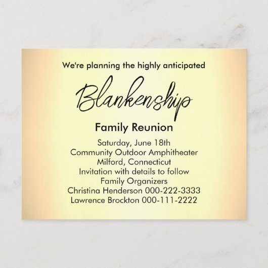 Rustic Floral redt de date Family Reunion Aankondigingskaart (Achterkant)