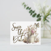 Rustic Floral redt de date Family Reunion Aankondigingskaart (Staand voorkant)
