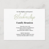 Rustic Floral redt de date Family Reunion Aankondigingskaart (Achterkant)