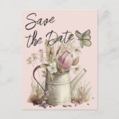 Rustic Floral redt de date Family Reunion Aankondigingskaart (Voorkant)