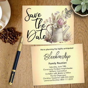 Rustic Floral redt de date Family Reunion Aankondigingskaart