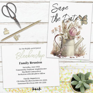 Rustic Floral redt de date Family Reunion Aankondigingskaart