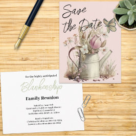 Rustic Floral redt de date Family Reunion Aankondigingskaart