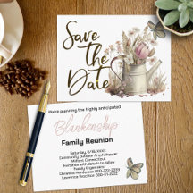 Rustic Floral redt de date Family Reunion