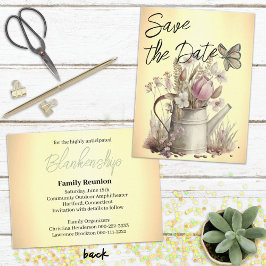 Rustic Floral redt de date Family Reunion Aankondigingskaart