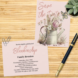 Rustic Floral redt de date Family Reunion Aankondigingskaart