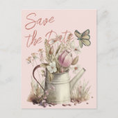 Rustic Floral redt de date Family Reunion Aankondigingskaart (Voorkant)