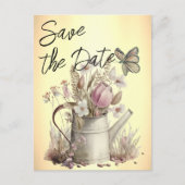 Rustic Floral redt de date Family Reunion Aankondigingskaart (Voorkant)