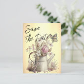 Rustic Floral redt de date Family Reunion Aankondigingskaart (Staand voorkant)