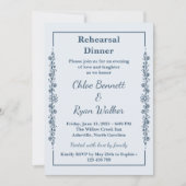 Rustic Floral Rehearsal Dinner Kaart (Voorkant)