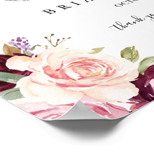 Rustic Floral Rehearsal Dinner Welcome Sign Poster (Hoek)