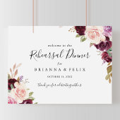 Rustic Floral Rehearsal Dinner Welcome Sign Poster