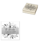 Rustic Floral Return Address Rubber Stamp Rubberstempel (Gestempeld)