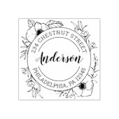 Rustic Floral Return-adres Rubberstempel (Afrduk)