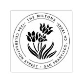 Rustic Floral Return-adres Zelfinktende Stempel (Design)