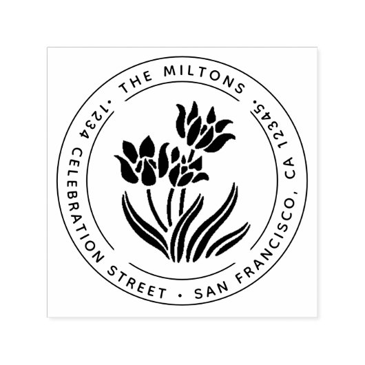 Rustic Floral Return-adres Zelfinktende Stempel (Design)