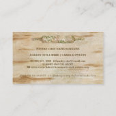 Rustic Floral Rolling Pin Bakery Chef Visitekaartje (Achterkant)