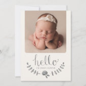 Rustic Floral Roos Simple Collage Baby Announceme Aankondiging (Voorkant)