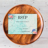 Rustic Floral Rozen en Hydrangea Wedding RSVP