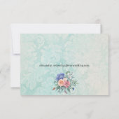 Rustic Floral Rozen en Hydrangea Wedding RSVP Kaartje (Achterkant)