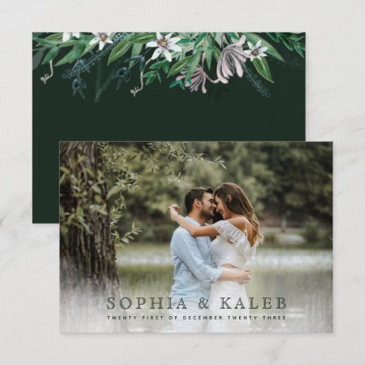 Rustic Floral RSVP Kaartje (Voorkant / Achterkant)