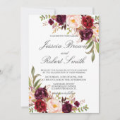 Rustic Floral, Rustic Wedding Kaart (Voorkant)