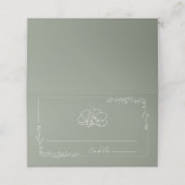 Rustic Floral Sage Green Wedding Place Card Plaatskaartje (Buitenkant ongevouwen)