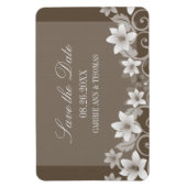 Rustic Floral Save the Date Magnet, Ivory Magneet (Verticaal)