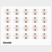 Rustic Floral Shabby Chic Rozen 1e verjaardag Ronde Sticker (Vel)