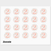 Rustic Floral Shabby Chic Rozen 2e verjaardag Ronde Sticker (Vel)