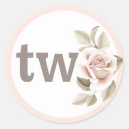 Rustic Floral Shabby Chic Rozen 2e verjaardag Ronde Sticker