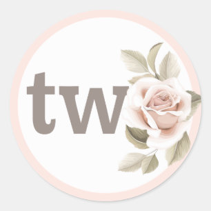 Rustic Floral Shabby Chic Rozen 2e verjaardag Ronde Sticker