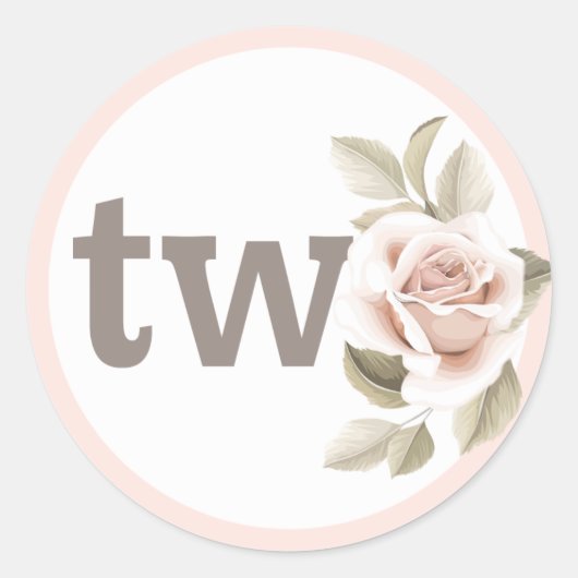 Rustic Floral Shabby Chic Rozen 2e verjaardag Ronde Sticker (Voorkant)