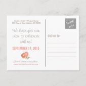 Rustic Floral slaat de datum op Aankondigingskaart (Achterkant)