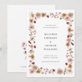 Rustic Floral slaat de datum op Kaart (Voorkant / Achterkant)