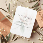 Rustic Floral slaat de datum op Magneet<br><div class="desc">Dit "sparen de Datum"is een magneet dat zo eenvoudig maar toch prachtig is. De gedempte pony-bloem op de achtergrond geeft dit een modern elegant gevoel. Neutraal en verdoofd. Ideaal voor elk trouwthema. Eenvoud op zijn best. Alleen elegantie. Ik heb genoten van het creëren van dit ontwerp voor uw speciale dag....</div>