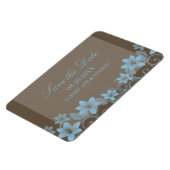 Rustic Floral sparen de Datum Magnet, Blauw Magneet (Linkerzijde)