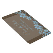 Rustic Floral sparen de Datum Magnet, Blauw Magneet (Rechterzijde)