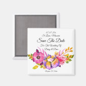 Rustic Floral sparen de Magnet van de Datum uitnod (Voorkant / Achterkant)