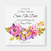 Rustic Floral sparen de Magnet van de Datum uitnod (Voorkant)