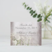 Rustic Floral sparen het Briefkaart van de Datum (Staand voorkant)