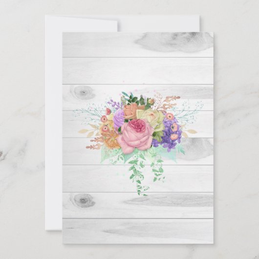 Rustic Floral Spring repesal Dinner Invitation Kaart (Achterkant)