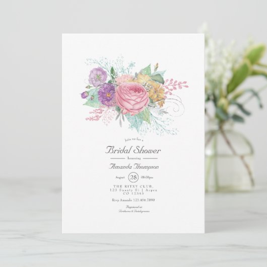 Rustic Floral Spring Vrijgezellenfeest Kaart (Staand voorkant)