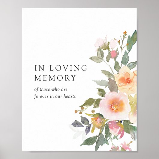 Rustic Floral Spring Wedding in Loving Memory Poster (Voorkant)