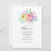 Rustic Floral Spring Wedding Kaart (Voorkant)